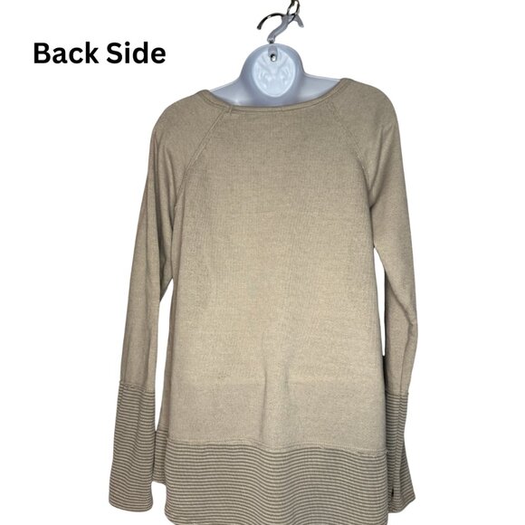 mts Oversized French Terry V-nectK Long Sleeve Layered Look Top Comfy: Sz 8 - Picture 2 of 8